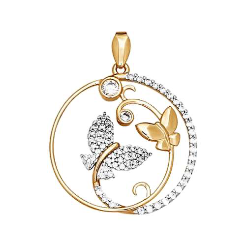 Золотая подвеска с фианитом SOKOLOV 34 514